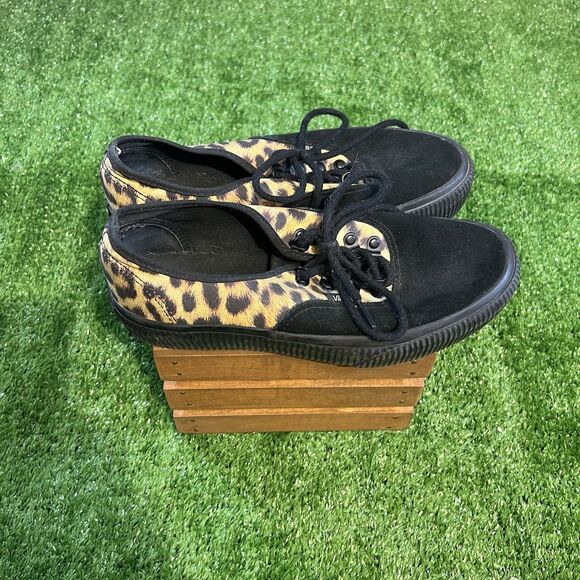 Vans Authentic Platform Creeper Women's 9 Skate Shoes Preowned Black Leopard - Picture 1 of 7